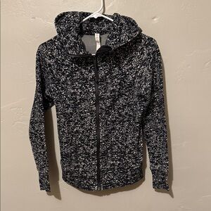 Lululemon Athletica Black and White Patterned Zipper Scuba Jacket 2
